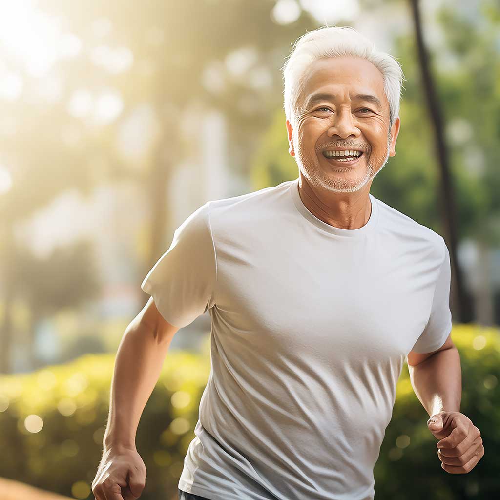 mature man running